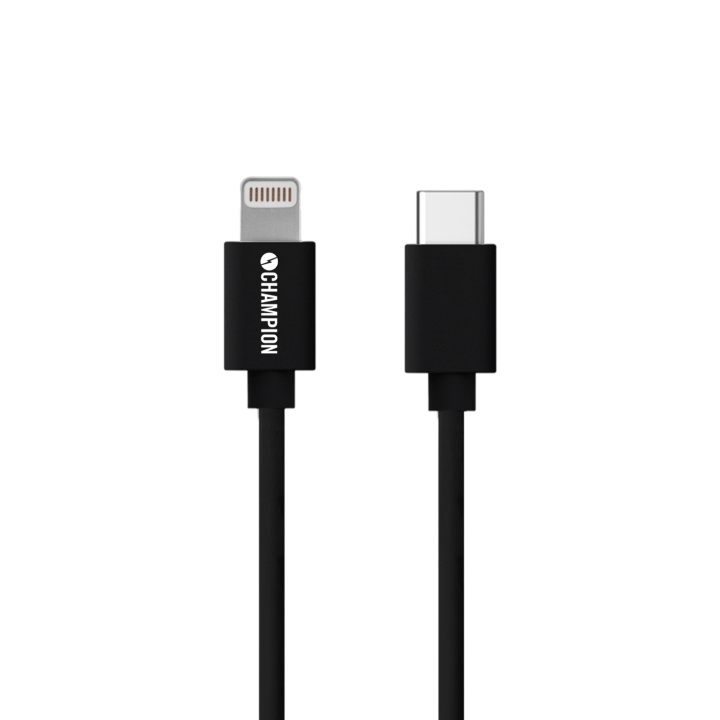 Champion USB-C till Lightning Kabel 2m Svart i gruppen SMARTPHONE & SURFPLATTOR / Laddare & Kablar / Kablar / Kablar Lightning hos TP E-commerce Nordic AB (C15250)