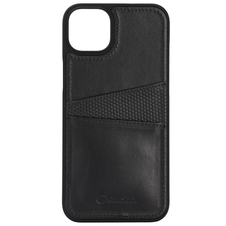 Krusell Leather CardCover iPhone 14 Plus Svart i gruppen SMARTPHONE & SURFPLATTOR / Mobilskydd / Apple / iPhone 14 hos TP E-commerce Nordic AB (C15383)