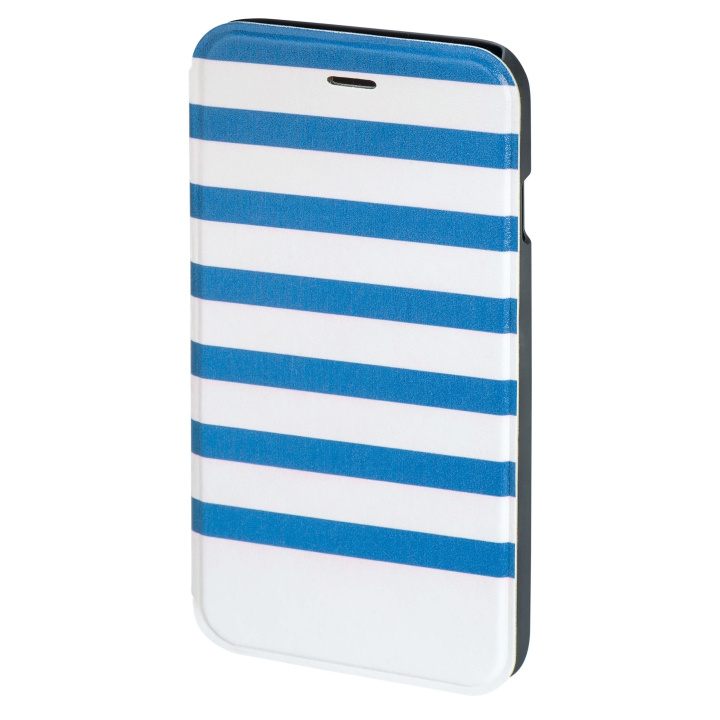 HAMA Plånboksväska DesignLine iPhone6/6S Stripe Blå/Vit i gruppen SMARTPHONE & SURFPLATTOR / Mobilskydd / Apple / iPhone 6/6S hos TP E-commerce Nordic AB (C15487)