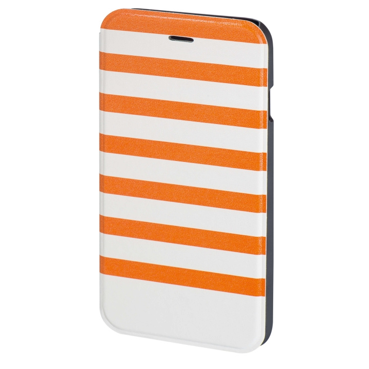HAMA Plånboksväska DesignLine iPhone6/6S Stripe Orange/Vit i gruppen SMARTPHONE & SURFPLATTOR / Mobilskydd / Apple / iPhone 6/6S hos TP E-commerce Nordic AB (C15490)