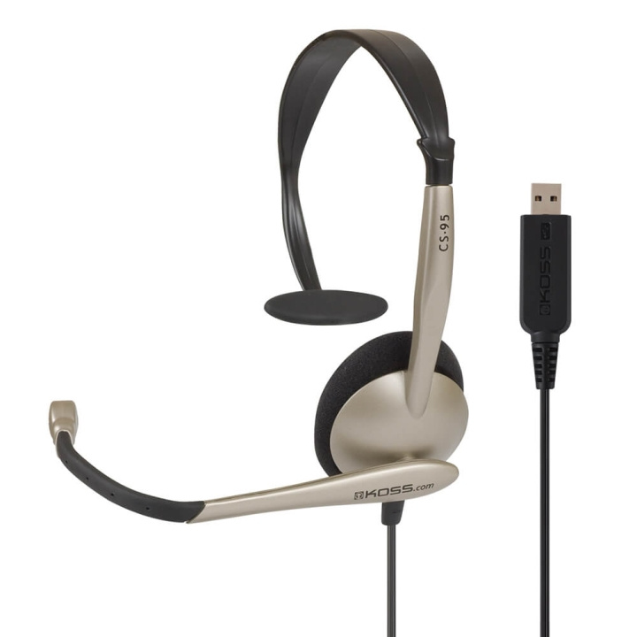 KOSS Headset CS95 Mono On-Ear Mic USB Champagne i gruppen DATORER & KRINGUTRUSTNING / Datortillbehör / Headset hos TP E-commerce Nordic AB (C15639)