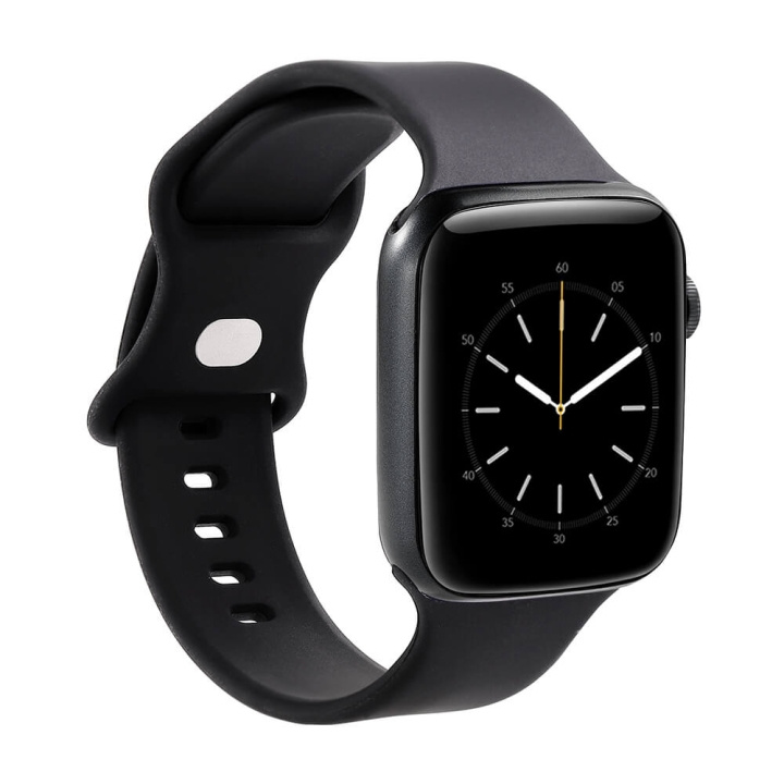 Gear Watchband Silicone BLACK Apple Watch 38/40/41 i gruppen SPORT, FRITID & HOBBY / Smartwatch & Aktivitetsarmband / Tillbehör hos TP E-commerce Nordic AB (C15820)