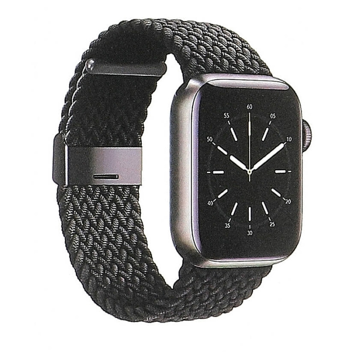 Gear Klockarmband Flätat SVART Apple Watch 42/44/45mm i gruppen SPORT, FRITID & HOBBY / Smartwatch & Aktivitetsarmband / Tillbehör hos TP E-commerce Nordic AB (C15827)