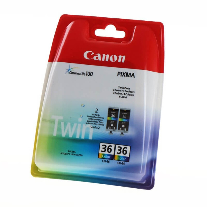 Canon Bläck 1511B018 CLI-36 Färg Twin-pack i gruppen DATORER & KRINGUTRUSTNING / Skrivare & Tillbehör / Bläck & Toner / Bläckpatroner / Canon hos TP E-commerce Nordic AB (C15928)