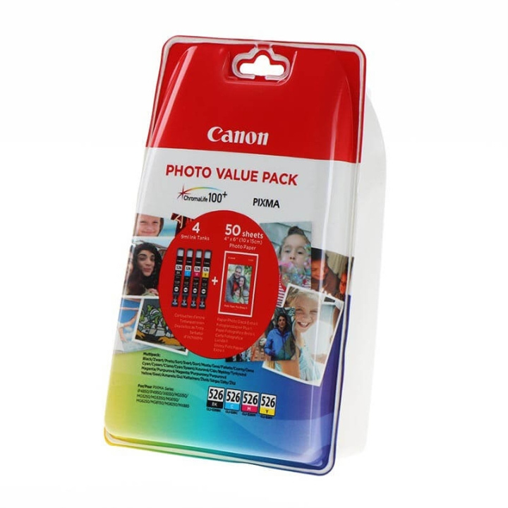 Canon Bläck 4540B017 CLI-526 Multipack + Papper i gruppen DATORER & KRINGUTRUSTNING / Skrivare & Tillbehör / Bläck & Toner / Bläckpatroner / Canon hos TP E-commerce Nordic AB (C15944)