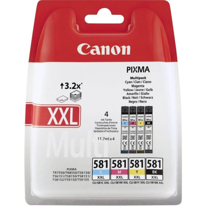 Canon Bläck 1998C005 CLI-581XXL Multipack i gruppen DATORER & KRINGUTRUSTNING / Skrivare & Tillbehör / Bläck & Toner / Bläckpatroner / Canon hos TP E-commerce Nordic AB (C15994)