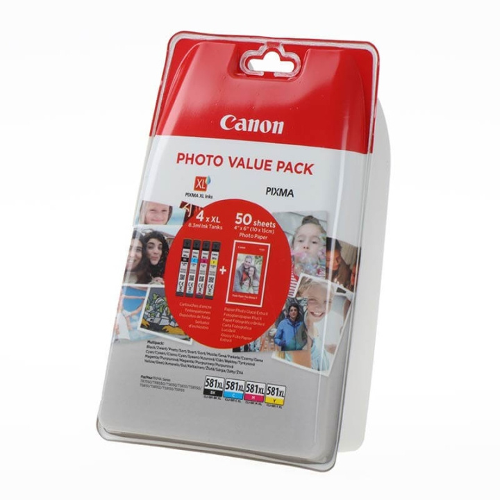 Canon Bläck 2052C004 CLI-581XL Multipack + Papper i gruppen DATORER & KRINGUTRUSTNING / Skrivare & Tillbehör / Bläck & Toner / Bläckpatroner / Canon hos TP E-commerce Nordic AB (C16001)