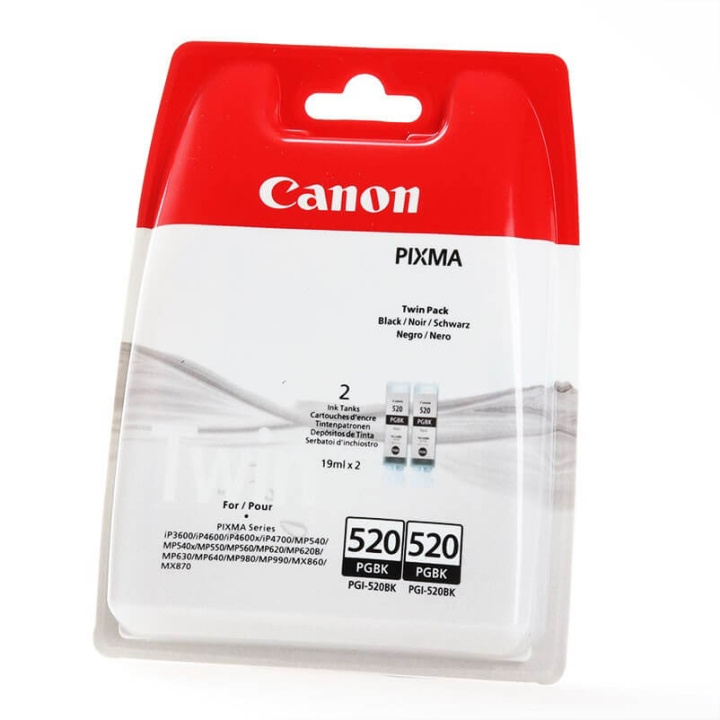 Canon Bläck 2932B012 PGI-520 Svart Twin-pack *Blister* i gruppen DATORER & KRINGUTRUSTNING / Skrivare & Tillbehör / Bläck & Toner / Bläckpatroner / Canon hos TP E-commerce Nordic AB (C16035)