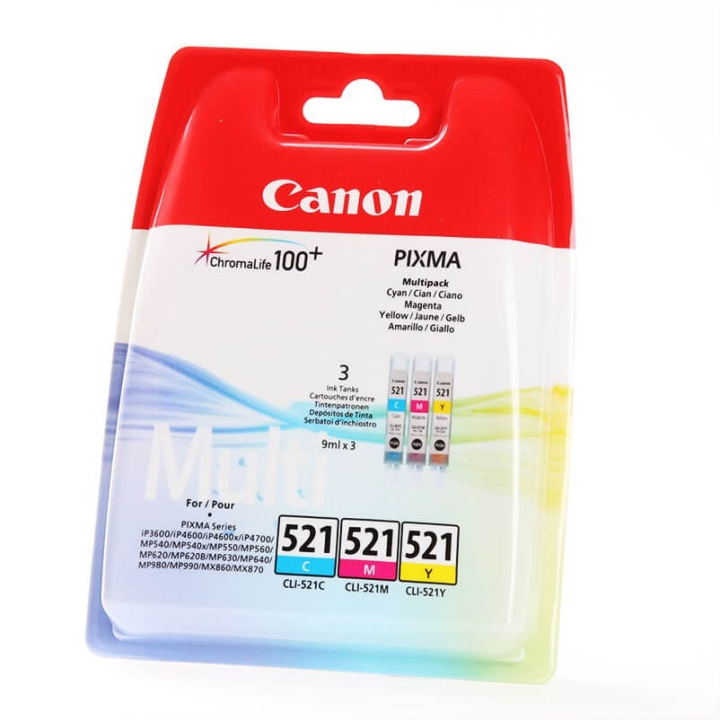 Canon Bläck 2934B010 CLI-521 Multipack C/M/Y i gruppen DATORER & KRINGUTRUSTNING / Skrivare & Tillbehör / Bläck & Toner / Bläckpatroner / Canon hos TP E-commerce Nordic AB (C16038)