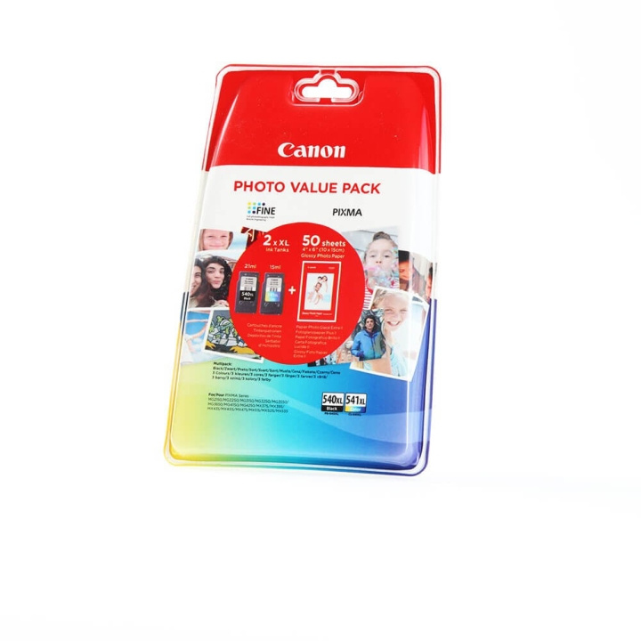 Canon Bläck 5222B013 PG-540XL/CL-541XL Multipack + Papper i gruppen DATORER & KRINGUTRUSTNING / Skrivare & Tillbehör / Bläck & Toner / Bläckpatroner / Canon hos TP E-commerce Nordic AB (C16070)