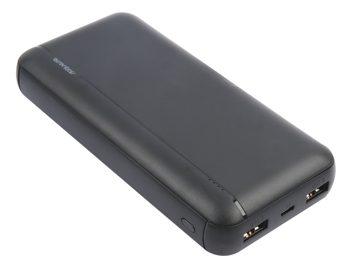 Essentials Powerbank 20 000 mAh, 2x USB-A output, Svart i gruppen SMARTPHONE & SURFPLATTOR / Laddare & Kablar / Powerbanks hos TP E-commerce Nordic AB (C16146)