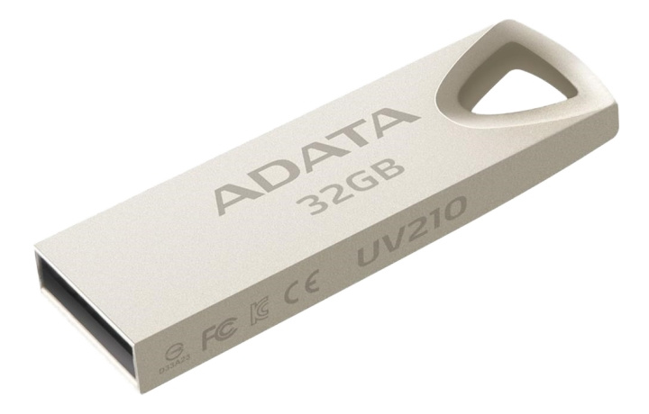 ADATA USB-minne UV210 32GB USB 2.0, Metall, Guld i gruppen HEMELEKTRONIK / Lagringsmedia / USB-minnen / USB 2.0 hos TP E-commerce Nordic AB (C16241)