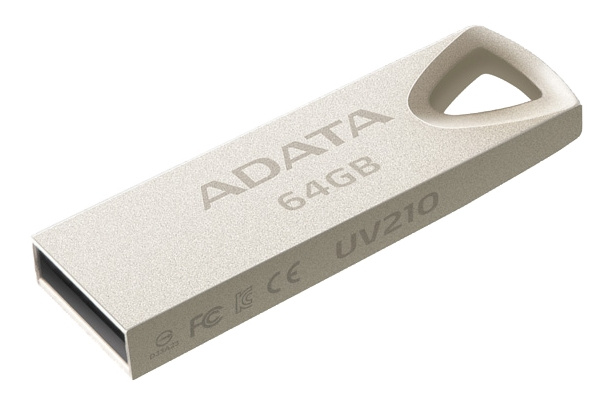 ADATA UV210 USB-minne 64GB USB 2.0, Guld, Metall i gruppen HEMELEKTRONIK / Lagringsmedia / USB-minnen / USB 2.0 hos TP E-commerce Nordic AB (C16242)