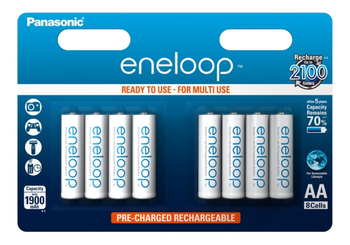 Eneloop 8xAA Batterier 1900mAh BK-3MCCE/8BE i gruppen HEMELEKTRONIK / Batterier & Laddare / Laddningsbara batterier / AA hos TP E-commerce Nordic AB (C16318)