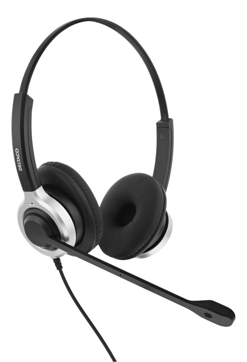 DELTACO Office USB stereoheadset, Teams och Webex-kompatibelt, volymkontroll, brusreducerande mikrofon, svart i gruppen DATORER & KRINGUTRUSTNING / Datortillbehör / Headset hos TP E-commerce Nordic AB (C16401)