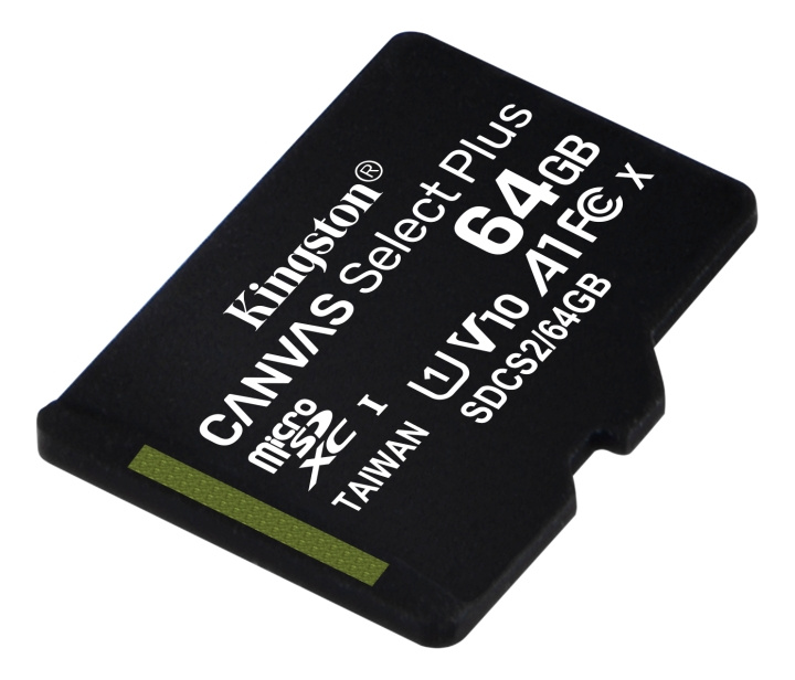 kingston 64GB micSDXC Canvas Select Plus 100R A1 C10 1-pack w/o ADP i gruppen HEMELEKTRONIK / Lagringsmedia / Minneskort / Micro SD/HC/XC hos TP E-commerce Nordic AB (C16606)