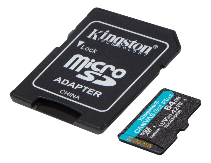 kingston 64GB microSDXC Canvas Go Plus 170R A2 U3 V30 Card + ADP i gruppen HEMELEKTRONIK / Lagringsmedia / Minneskort / Micro SD/HC/XC hos TP E-commerce Nordic AB (C16614)