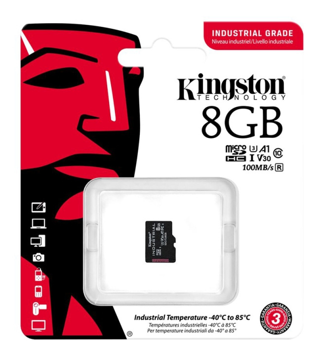 kingston 8GB microSDHC Industrial C10 A1 pSLC Card w/o Adapter i gruppen HEMELEKTRONIK / Lagringsmedia / Minneskort / SD/SDHC/SDXC hos TP E-commerce Nordic AB (C16842)