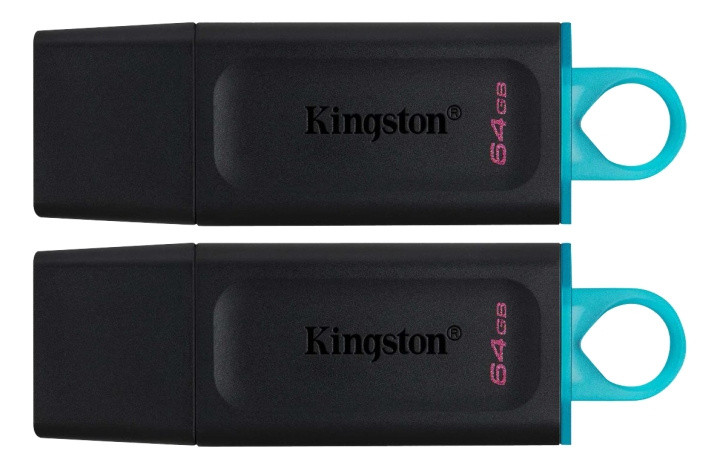 kingston 64GB USB3.2 Gen 1 DataTraveler Exodia (black + teal) - 2 Pcs i gruppen HEMELEKTRONIK / Lagringsmedia / USB-minnen / USB 3.2 hos TP E-commerce Nordic AB (C16905)