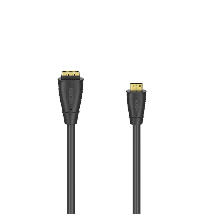 Hama Adapter HDMI Typ C-A Hane-Hona Guldpläterad Svart i gruppen HEMELEKTRONIK / Kablar & Adaptrar / HDMI / Adaptrar hos TP E-commerce Nordic AB (C17005)