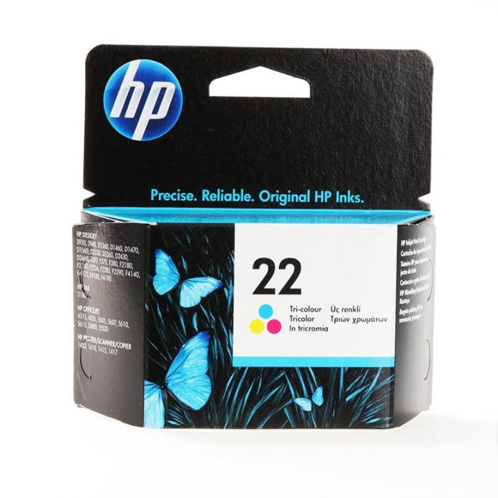 HP Ink C9352AE 22 Tri-colour i gruppen DATORER & KRINGUTRUSTNING / Skrivare & Tillbehör / Bläck & Toner / Bläckpatroner / HP hos TP E-commerce Nordic AB (C17283)
