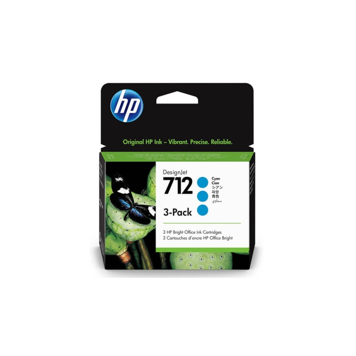 HP Bläck 3ED77A 712 Cyan 3-pack i gruppen DATORER & KRINGUTRUSTNING / Skrivare & Tillbehör / Bläck & Toner / Bläckpatroner / HP hos TP E-commerce Nordic AB (C17343)