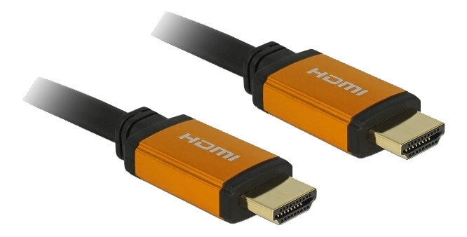 DeLock High Speed HDMI-kabel 48 Gbps 8K 60 Hz 0,5 m, svart/guldfärgad i gruppen HEMELEKTRONIK / Kablar & Adaptrar / HDMI / Kablar hos TP E-commerce Nordic AB (C17494)