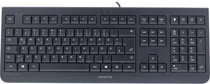 CHERRY KC1000, Nordisk layout, USB, 1,8m kabel, svart i gruppen DATORER & KRINGUTRUSTNING / Möss & Tangentbord / Tangentbord / Trådbundna hos TP E-commerce Nordic AB (C17594)