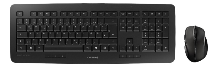 Cherry DW 5100 trådlöst tangentbord och mus, 10 m räckvidd, batteritid upp till 2 år, svart i gruppen DATORER & KRINGUTRUSTNING / Möss & Tangentbord / Tangentbord / Paket hos TP E-commerce Nordic AB (C17595)