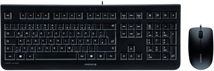 Cherry DC 2000 - Enkelt standardtangentbord inkl. 3-knappars mus för hem och kontor, Nordisk Layout, svart i gruppen DATORER & KRINGUTRUSTNING / Möss & Tangentbord / Tangentbord / Paket hos TP E-commerce Nordic AB (C17596)