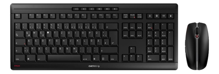 CHERRY STREAM DESKTOP - Tangentbord och musuppsättning - trådlöst - 2,4 GHz - Pan Nordic - nyckelomkopplare: CHERRY SX - svart i gruppen DATORER & KRINGUTRUSTNING / Möss & Tangentbord / Tangentbord / Paket hos TP E-commerce Nordic AB (C17598)