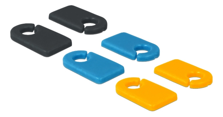 DeLOCK Cable marker clips, 6-pack, black/blue/orange, 3.5mm cables i gruppen HEMELEKTRONIK / Kablar & Adaptrar / Kabelhantering hos TP E-commerce Nordic AB (C17626)