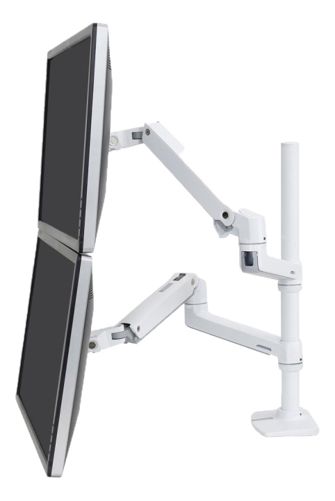 Ergotron LX Dual Stacking Arm, ca 56cm lång stolpe, 9,1kg max vikt, upp till 40