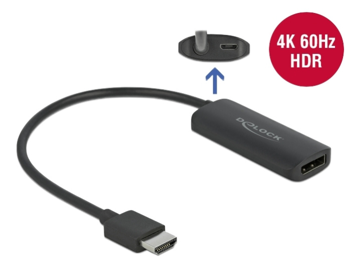 DeLOCK Adapter HDMI-A male to DisplayPort female 4K 60 Hz i gruppen DATORER & KRINGUTRUSTNING / Datorkablar / DisplayPort / Adaptrar hos TP E-commerce Nordic AB (C17655)