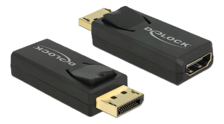 DeLOCK Adapter DisplayPort 1.2 male > HDMI female 4K Active black i gruppen DATORER & KRINGUTRUSTNING / Datorkablar / DisplayPort / Adaptrar hos TP E-commerce Nordic AB (C17670)