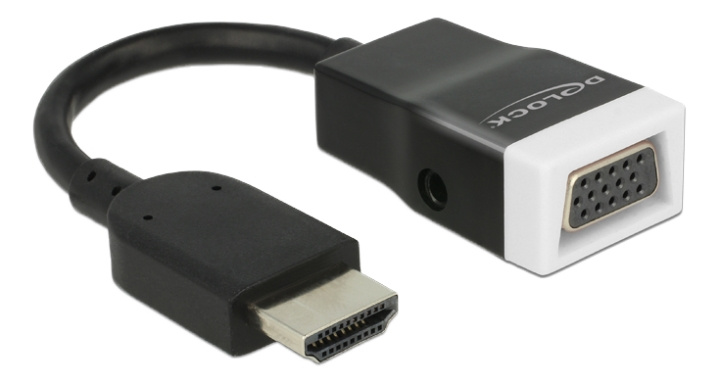 DeLOCK Adapter HDMI-A male > VGA female with Audio i gruppen DATORER & KRINGUTRUSTNING / Datorkablar / VGA / Adaptrar hos TP E-commerce Nordic AB (C17671)