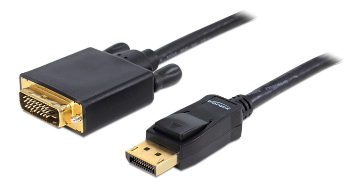 DeLOCK Cable Displayport 1.1 male > DVI 24+1 male passive 1 m black i gruppen DATORER & KRINGUTRUSTNING / Datorkablar / DisplayPort / Kablar hos TP E-commerce Nordic AB (C17675)