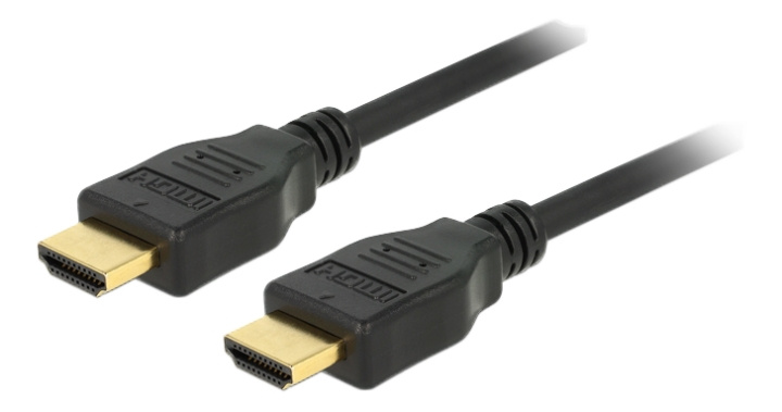 DeLOCK HDMI-kabel, 2m, HDMI hane - HDMI hane, 4096x2160 i 60Hz, 1080p i 120Hz, HEC, guldplätterade kontakter, svart i gruppen HEMELEKTRONIK / Kablar & Adaptrar / HDMI / Kablar hos TP E-commerce Nordic AB (C17683)