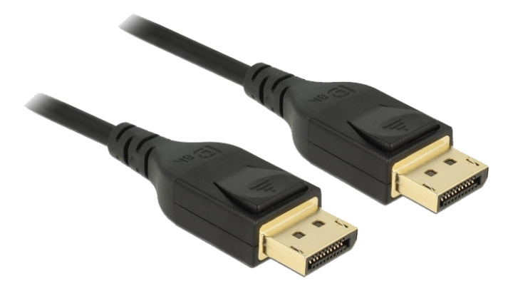 Delock DisplayPort kabel, 8K 60 Hz, DP 8K-certifierad, 2 m, svart i gruppen DATORER & KRINGUTRUSTNING / Datorkablar / DisplayPort / Kablar hos TP E-commerce Nordic AB (C17687)