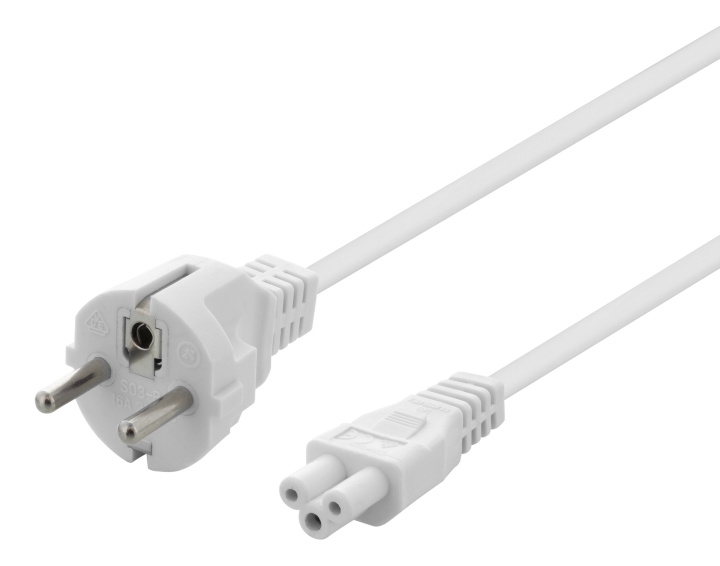 Deltaco Earthed device cable, straight CEE 7/7 > IEC 60320 C5, 0.5m i gruppen DATORER & KRINGUTRUSTNING / Datorkablar / Apparatkablar hos TP E-commerce Nordic AB (C17720)