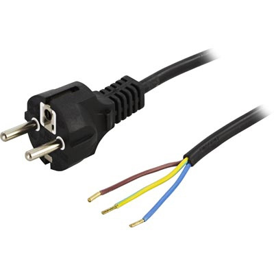 DELTACO Earthed device cable, straight CEE 7/7 max 250V / 10A, 2m i gruppen DATORER & KRINGUTRUSTNING / Datorkablar / Apparatkablar hos TP E-commerce Nordic AB (C17727)
