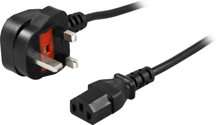 Deltaco Appliance cable, UK,angled BS 1363>straight IEC 60320 C13,2m i gruppen DATORER & KRINGUTRUSTNING / Datorkablar / Apparatkablar hos TP E-commerce Nordic AB (C17728)