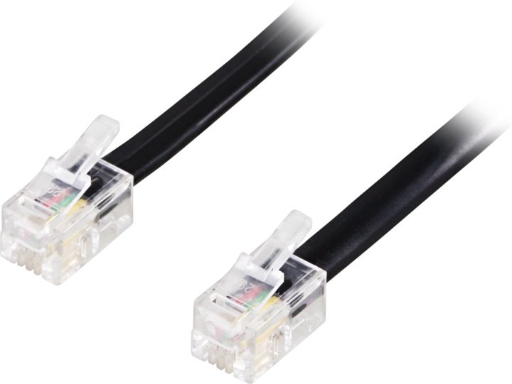 Deltaco Modular cable 4P4C(RJ9/RJ10/RJ22) 2m, black i gruppen HEMELEKTRONIK / Kablar & Adaptrar / Telefonkablar & Adaptrar hos TP E-commerce Nordic AB (C17734)