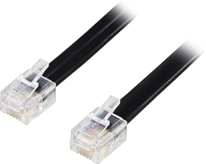 Deltaco Modular cable RJ12/6C 2m, black i gruppen HEMELEKTRONIK / Kablar & Adaptrar / Telefonkablar & Adaptrar hos TP E-commerce Nordic AB (C17740)