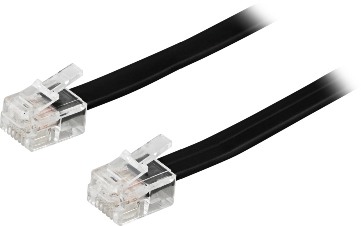 Deltaco Modular cable RJ12/6C 3m, black i gruppen HEMELEKTRONIK / Kablar & Adaptrar / Telefonkablar & Adaptrar hos TP E-commerce Nordic AB (C17743)