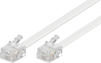 Deltaco Modular cable, 6P4C(RJ11) to 6P4C(RJ11), 2m, white i gruppen HEMELEKTRONIK / Kablar & Adaptrar / Telefonkablar & Adaptrar hos TP E-commerce Nordic AB (C17744)