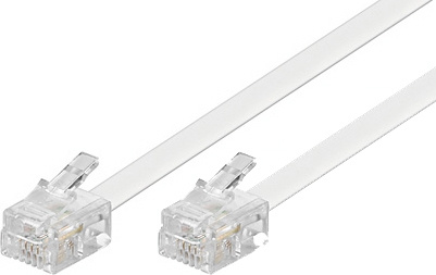 Deltaco Modular cable, 6P4C(RJ11) to 6P4C(RJ11), 3m, white i gruppen HEMELEKTRONIK / Kablar & Adaptrar / Telefonkablar & Adaptrar hos TP E-commerce Nordic AB (C17745)