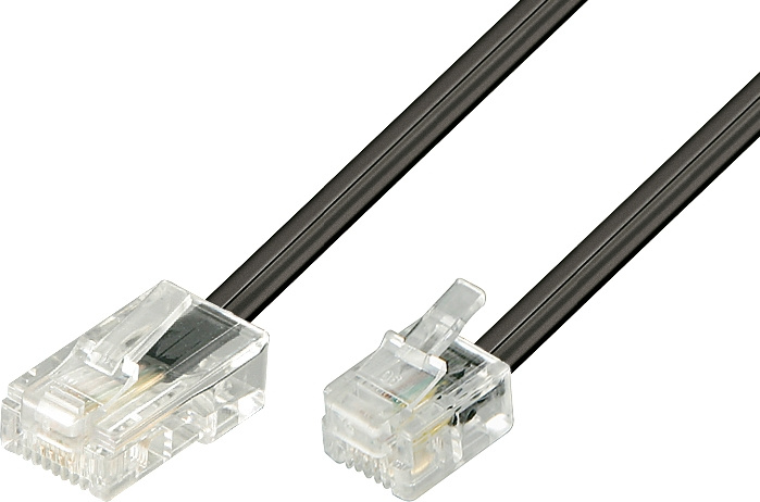 Deltaco Modular cable, 8P4C to 6P4C(RJ11), 3 m, black i gruppen HEMELEKTRONIK / Kablar & Adaptrar / Telefonkablar & Adaptrar hos TP E-commerce Nordic AB (C17755)