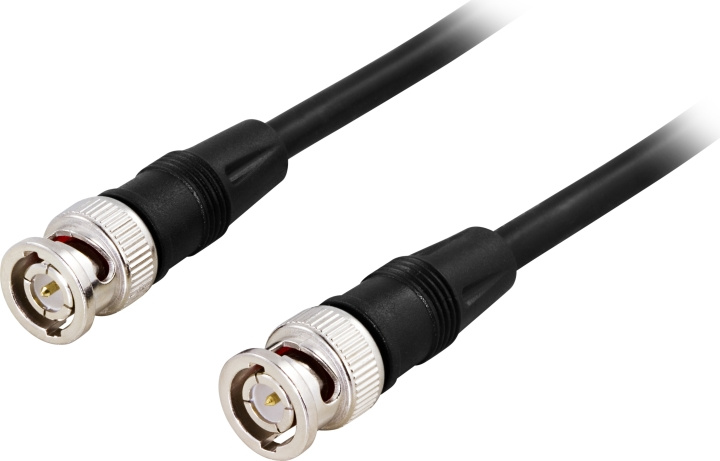 Deltaco Coaxial patch cable, RG59, BNC ma-ma, 75 Ohm, 1m, black i gruppen HEMELEKTRONIK / Kablar & Adaptrar / Antennkablar & Tillbehör / Antennkablar hos TP E-commerce Nordic AB (C17759)