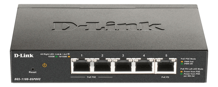 dlink 5-Port Gigabit PoE Smart Managed Switch with 1 PD port i gruppen DATORER & KRINGUTRUSTNING / Nätverk / Switchar hos TP E-commerce Nordic AB (C17783)